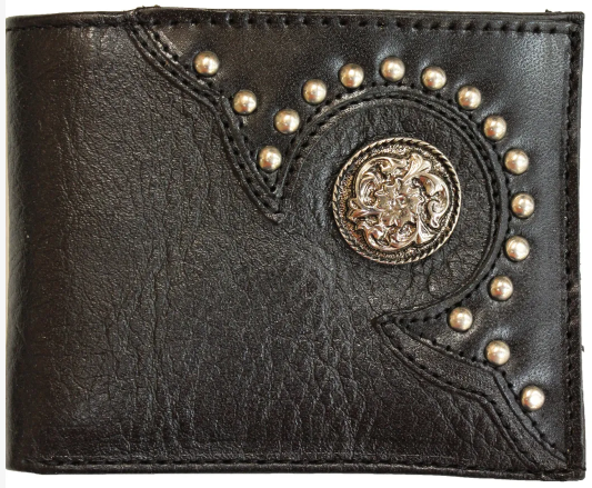 W-39 - Rockin Leather Leather Wallet - Black