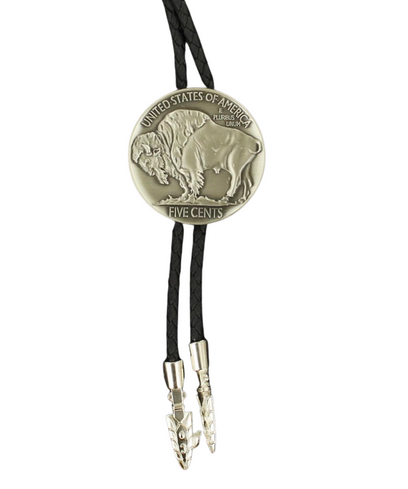 22146 - M&F Western Men's Buffalo Nickel Bolo Tie