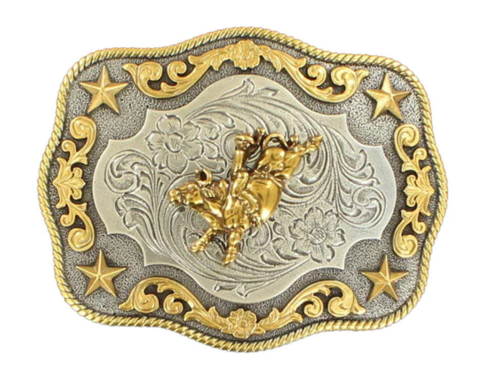 3798702 - Nocona Belt Co. - Bullrider and Stars Retangle Buckle