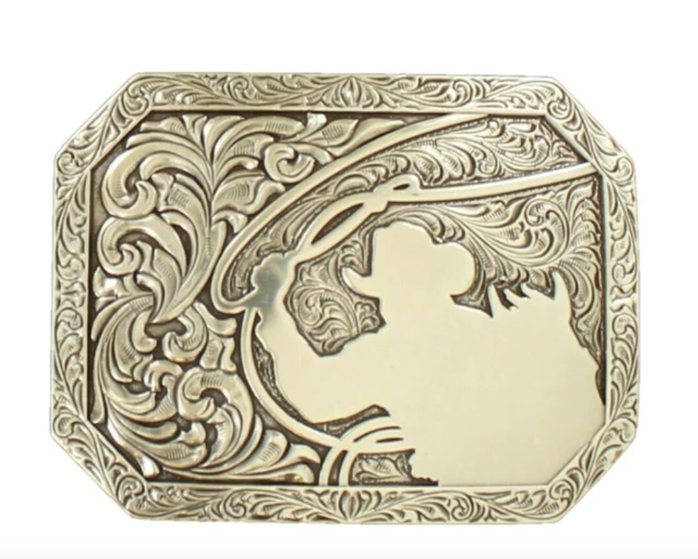 37713 - Nocona Belt Co. - Silver Roping Cowboy Buckle