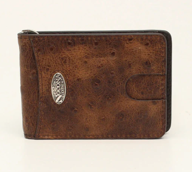 N5487902 - Nocona Wallet - Money Clip - Ostrich Brown