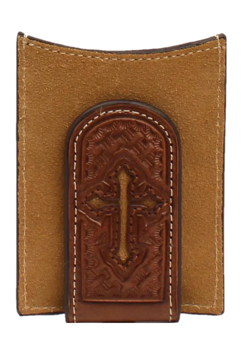 N5412544- Nocona Wallet - Card Case - Cross Leather Brown