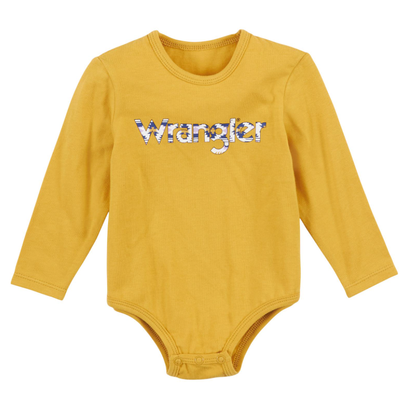 112317704 - Wrangler Baby Girl Bodysuit - Yellow