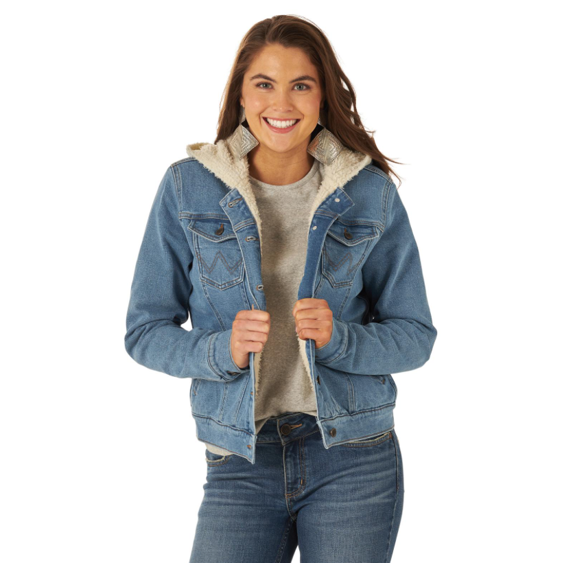 112317280 - Wrangler Retro® Women's Sherpa Lined Western Denim Jacket