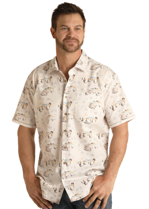 RSMS1DRZDE - Panhandle Men's SS Button-Up Shirt
