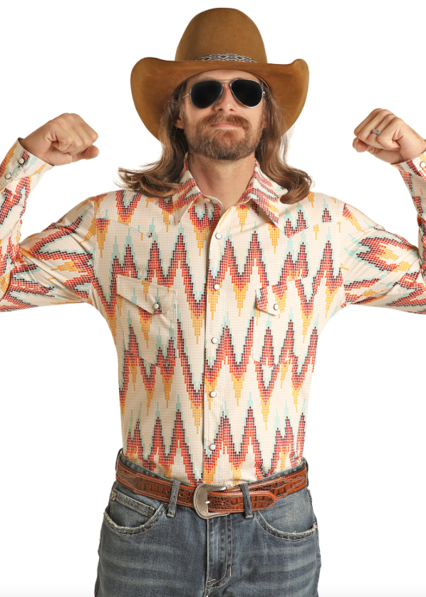 RRMSOSRZ7U -Rock&Roll Denim Men's Pearl Snap Shirt