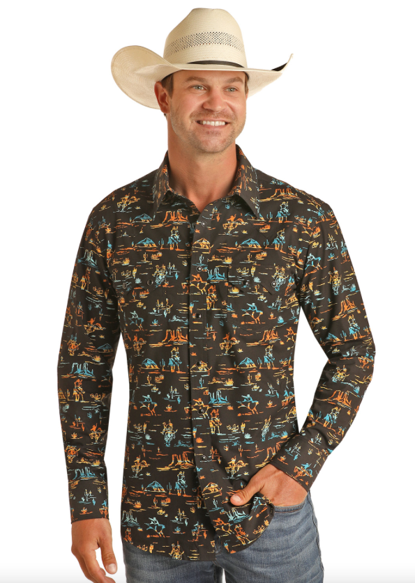 RRMSOSRZ7G - Rock&Roll Denim Men's Pearl Snap Shirt