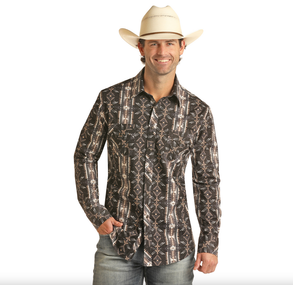 RRMSOSRZ7H-  Rock&Roll Denim Men's LS Pearl Snap