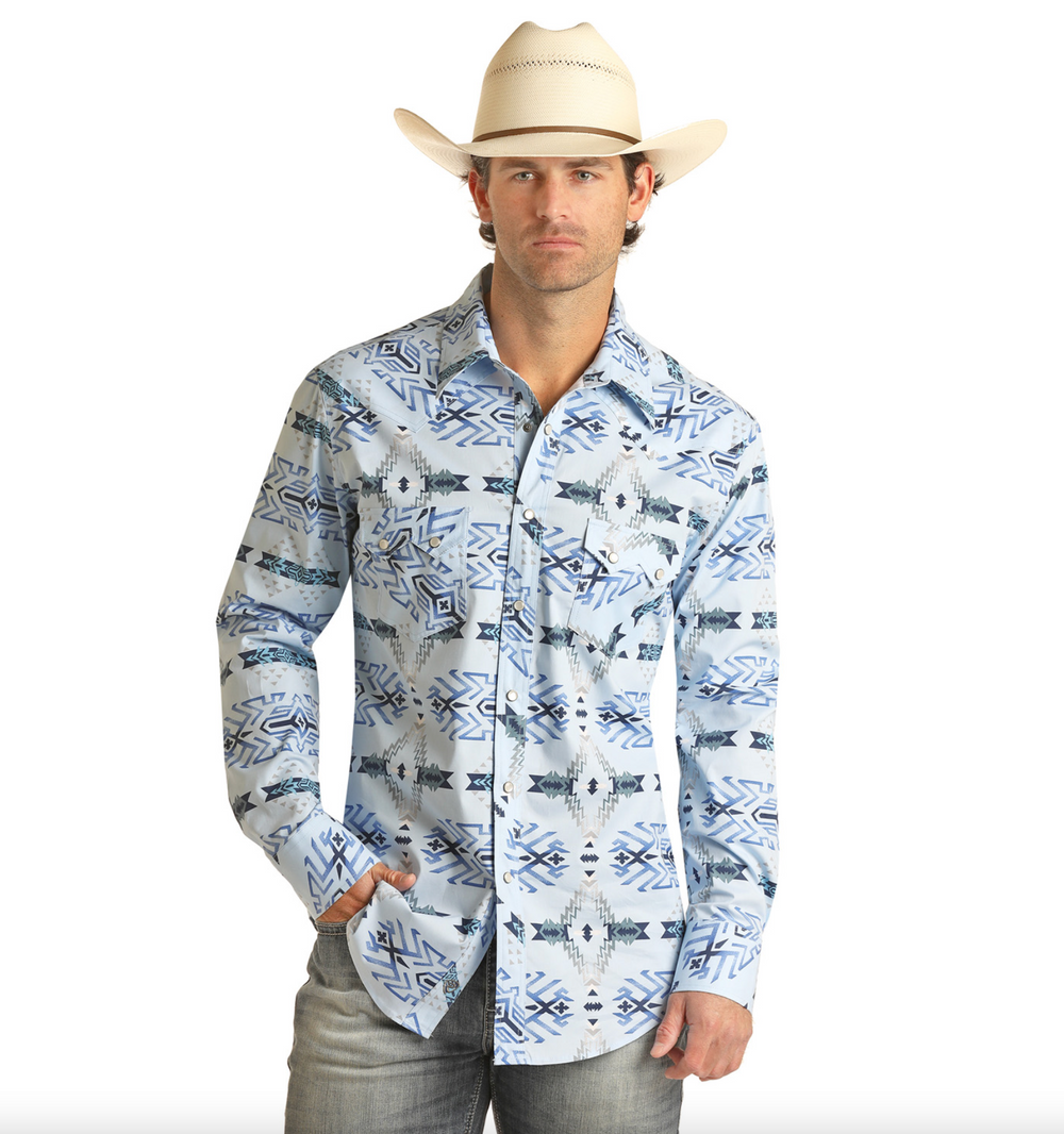 RRMSOSRZ7Z - Rock&Roll Denim Men's LS Pearl Snap