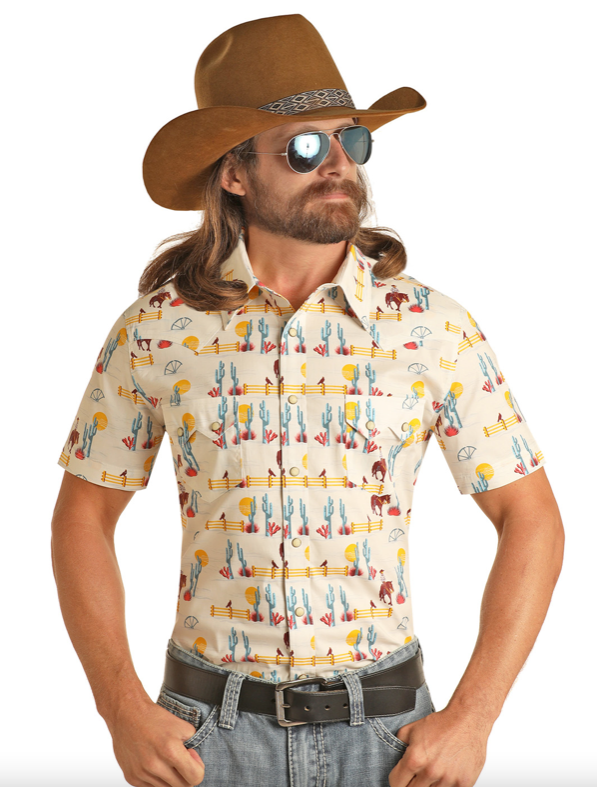 RRMS1SRZ7V- Rock&Roll Denim Men's Pearl Snap Shirt