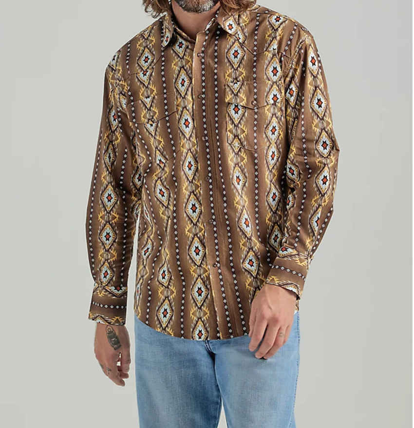 112318601 - Wrangler Men's checotah Pearl -Snapped Shirt