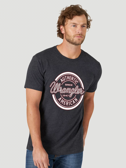 112319266 - Wrangler® Men’s Authentic American Wrangler T-Shirt - Caviar Heather