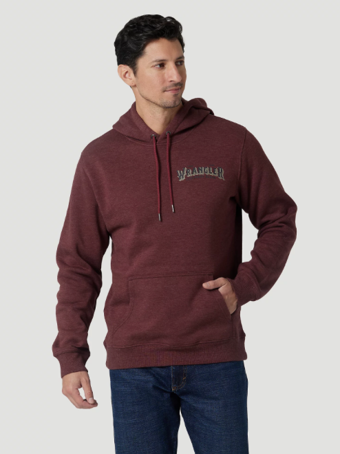 112319257 - Wrangler® Men’s Authentic Western Buffalo Pullover Hoodie - Burgundy Heather