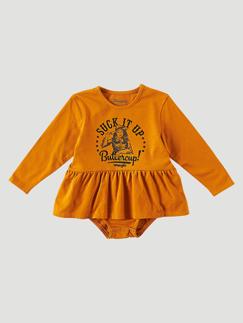 112322459 - Wrangler® Little Girl’s LS Suck It Up Butter Cup - Ochre