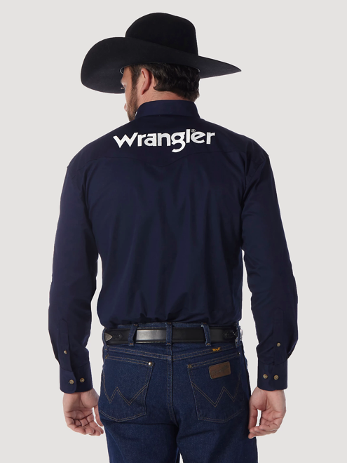 
                  
                    10MP2327N - Wrangler® Men’s Embroidered Wrangler Logo LS Button Down Shirt - Navy
                  
                