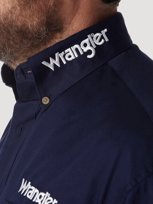 
                  
                    10MP2327N - Wrangler® Men’s Embroidered Wrangler Logo LS Button Down Shirt - Navy
                  
                