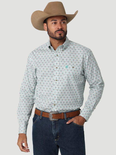 112318982 - Wrangler® Men’s George Strait LS Button Up - Evermint