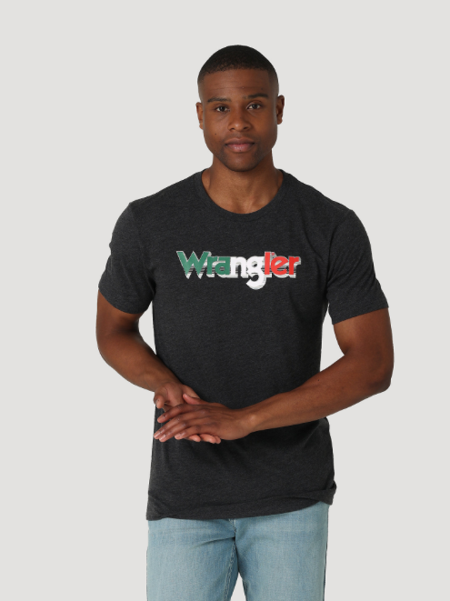 112319281 - Wrangler® Men’s Mexican Flag Graphic T-Shirt - Caviar Heather