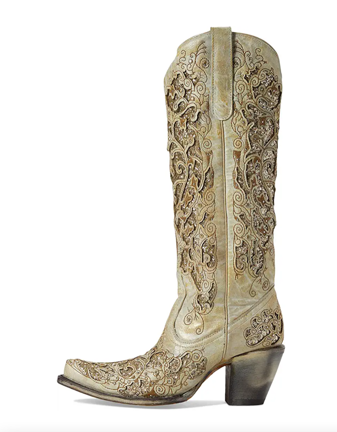 
                  
                    A4345 - Corral Boots Women’s White With Glitter Inlay Boot
                  
                