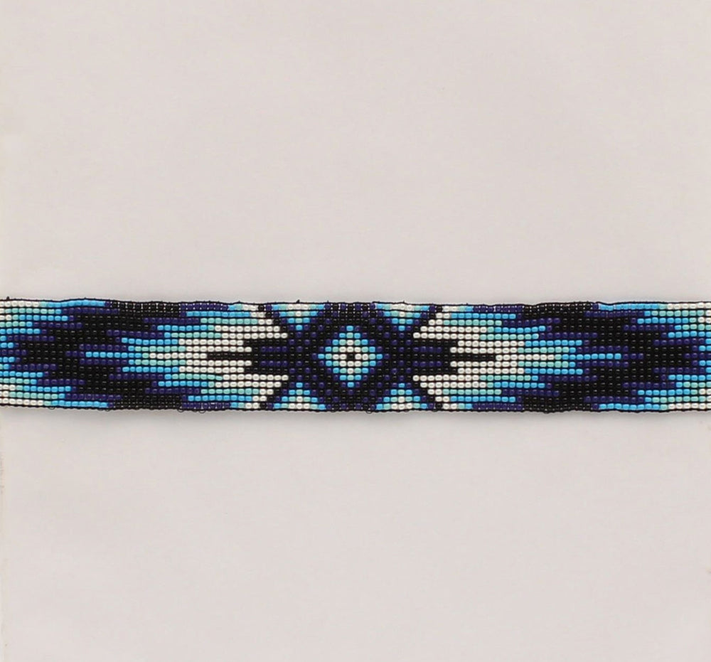 0274227 - Twister Hatband Beaded Stretch - Blue