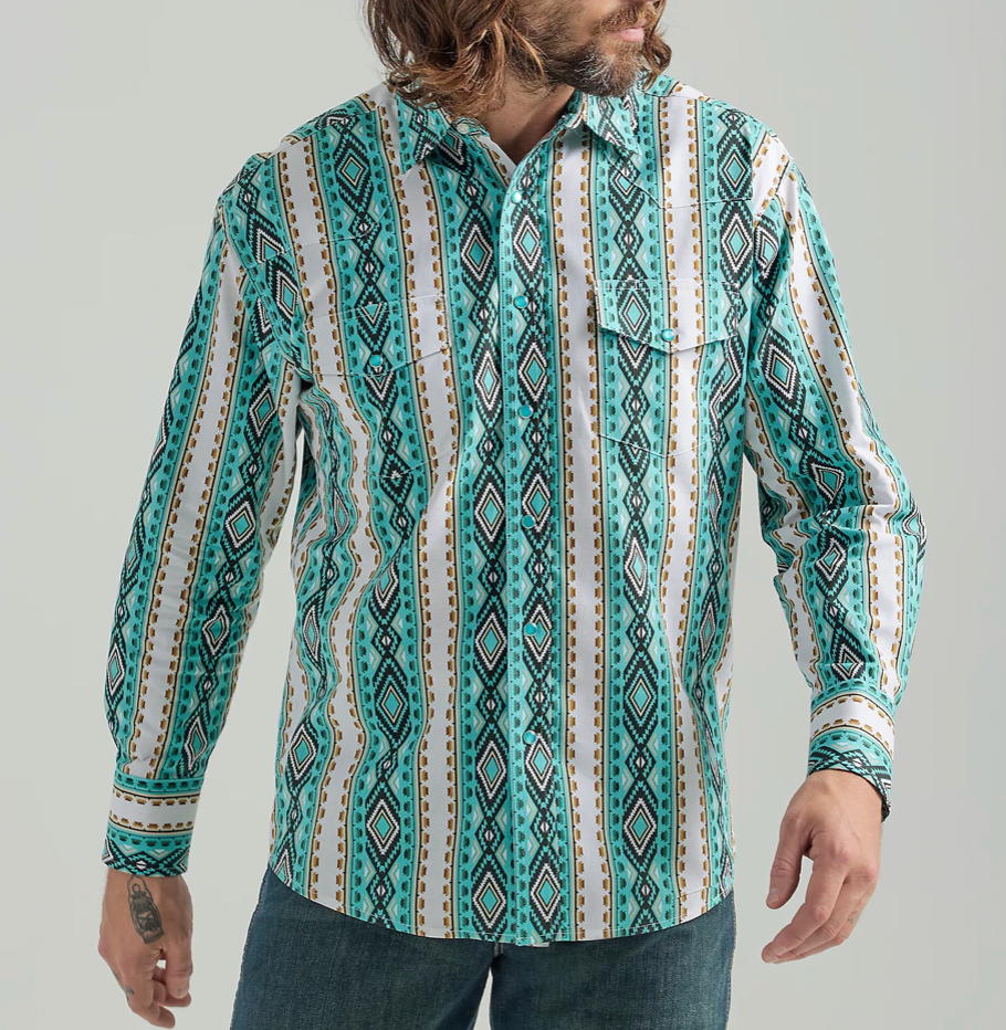 112324790- Wrangler Men's Checotah - Turquoise