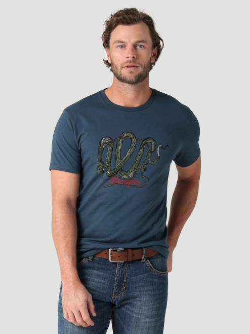 112325723 - Wrangler Men’s W Snake Rope T-Shirt - Midnight Navy Heather