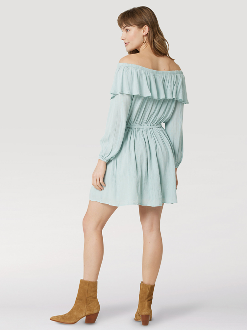 
                  
                    112327246 - Wrangler Women's Ruffle Off Shoulder Dress - Light Teal
                  
                