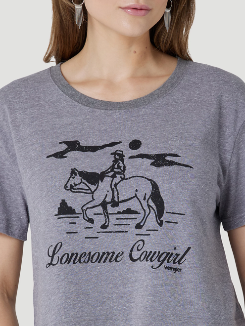 
                  
                    112326479- Wrangler Women’s Lonesome Cowgirl Boyfriend Crop Tee - Graphite
                  
                