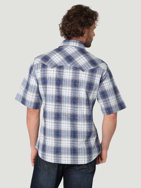 
                  
                    112324674- Wrangler Mens Retro SS Snap With Sawtooth Flap Pockets Plaid - Blue White
                  
                