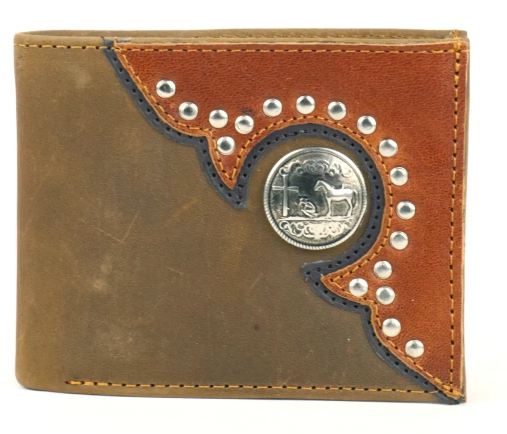 W-159 - Rockin Leather Leather Wallet - Prayer Concho